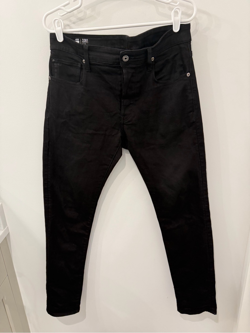G-Star Raw Denim Men’s Slim 3301 Black Jeans, 32x32